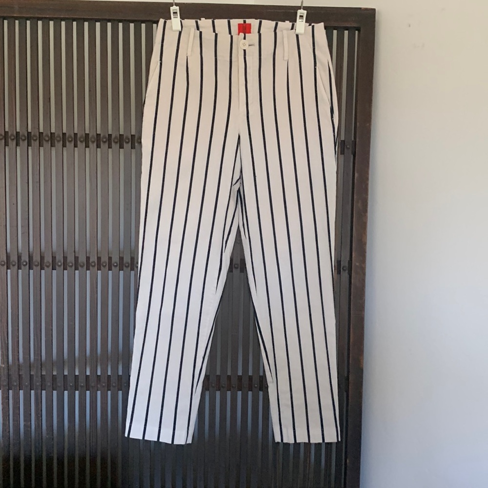 Issey Miyake HaaT striped skinny leg pants